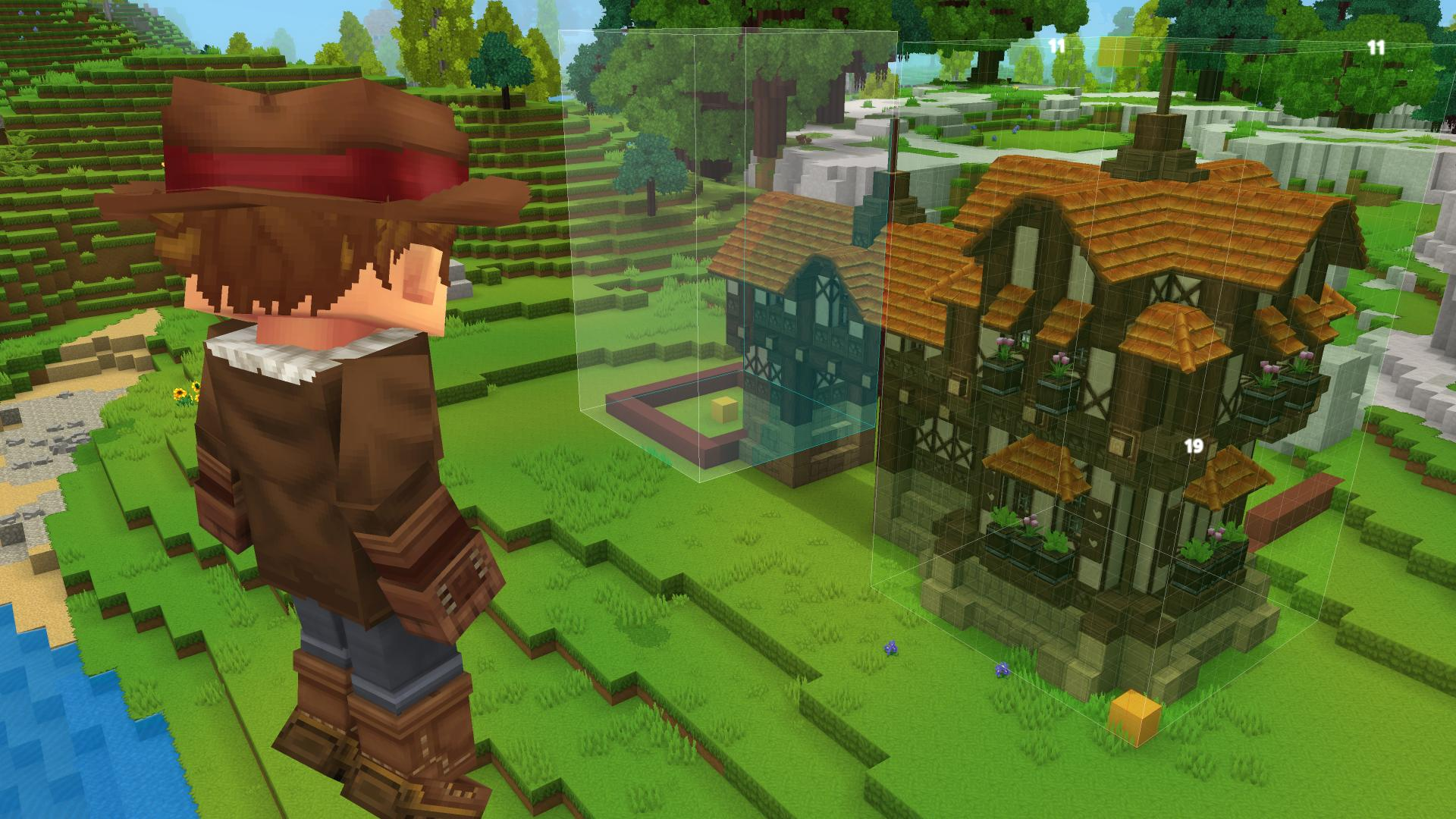 Sistema de construção com casas sendo construídas